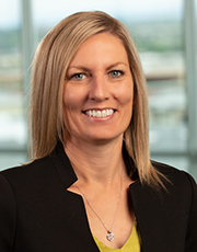 Woman smiling.