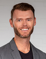 Man smiling.