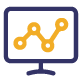 Computer icon showing data trend