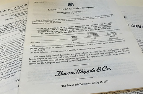 Example of a stock prospectus from 1971 